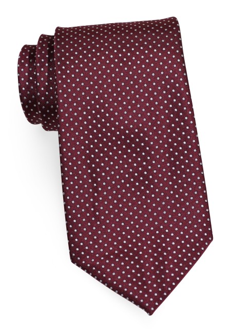 Pin Dot Kids Tie in Wine Red and Rose