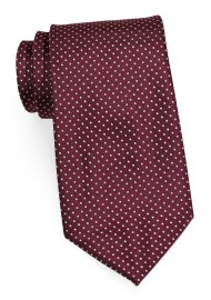 Pin Dot Kids Tie in Wine Red and Rose