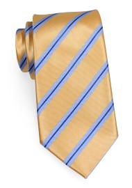 Yellow Tie with Light Blue Stripes