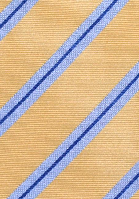 Yellow Tie with Light Blue Stripes