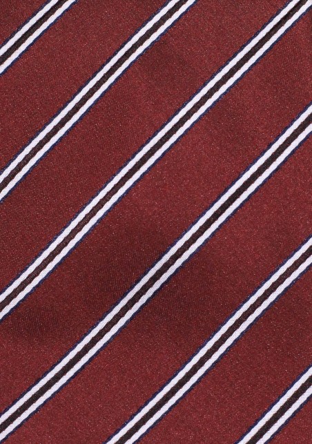 Mens Tie in Dark Burgundy With Light Blue Stripes