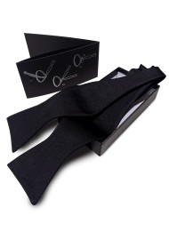 Formal Self-Tied Bow Tie in Solid Black