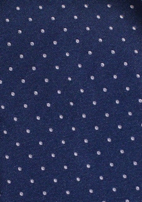 Micro Dot Tie Set in Midnight | Formal Blue and Silver Polka Dot Necktie and Hanky Set