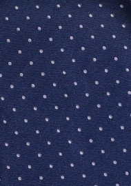 Micro Dot Tie Set in Midnight | Formal Blue and Silver Polka Dot Necktie and Hanky Set
