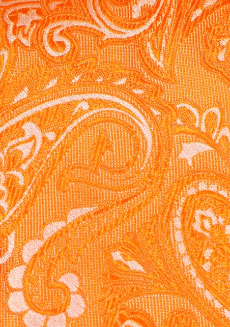 Mandarin Orange Paisley Tie in XL