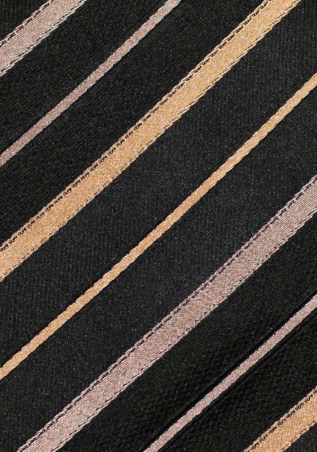 Elegant Silk Tie in Black and Bronze-Gold