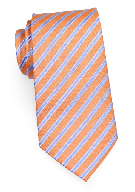 Peach Orange and Baby Blue Tie in XL Length