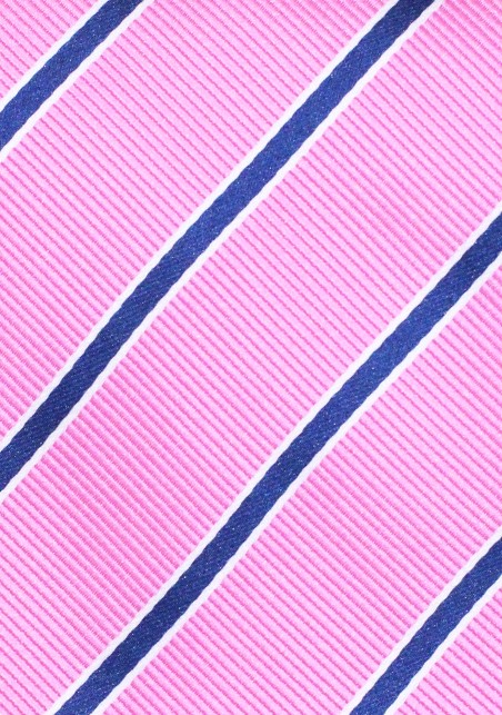 Extra Long Pink Tie | Pink and Navy Striped Tie in Extra Long Length