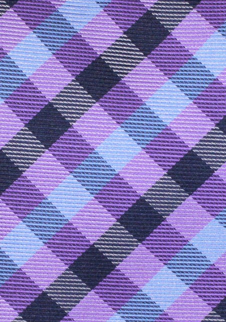 Violet Purple Gingham Check Tie | Violet and Blue Gingham Check Necktie