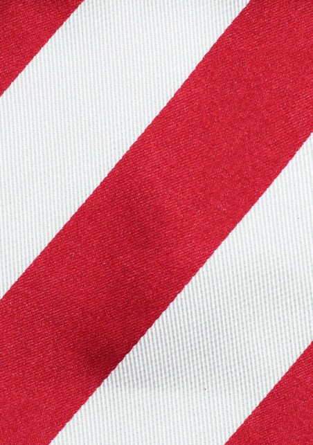 Extra Long Red and White Silk Tie