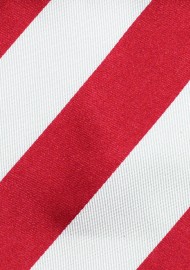 Red & White Striped Silk Tie