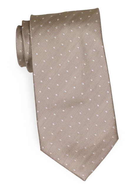 Handwoven Polka Dot Tie in Champagne Made in Kids Length