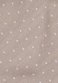 Handwoven Polka Dot Tie in Champagne