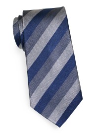 Trenditional Striped Tie in Navy and Gray