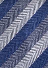 Trenditional Striped Tie in Navy and Gray