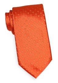 Bright Carrot Orange Polka Dot Tie