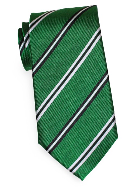 Repp Stripe Necktie in Emerald
