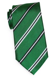 Repp Stripe Necktie in Emerald