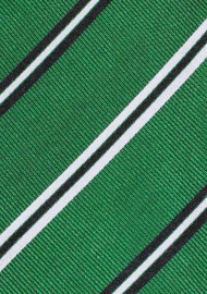 Repp Stripe Necktie in Emerald