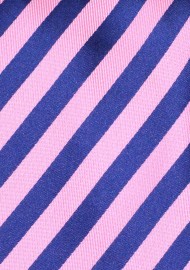 Flamingo Pink Striped Tie | Navy and Bright Pink Striped Necktie
