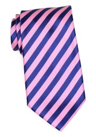 Pink Stripe Tie in XL | Extra Long Necktie in Pink and Navy