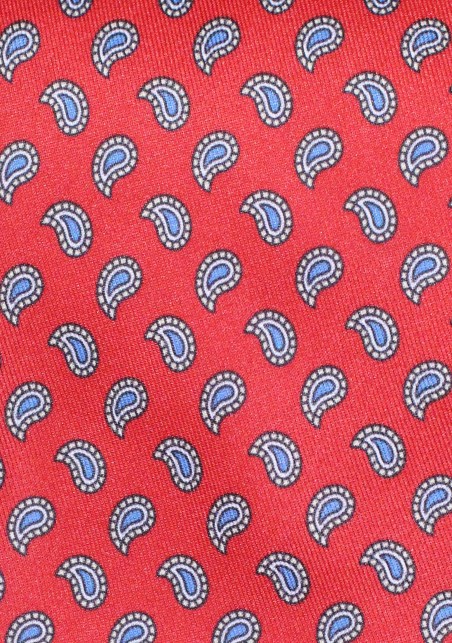 Bright Red Paisley Tie | Bold Red Necktie with paisley Print