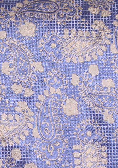 Pastel Blue and Gold Paisley Tie | Light Blue Necktie with Golden Paisley Pattern