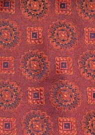Medallion Designer Tie | Cinnamon Spice Mens Necktie in Medallion Design
