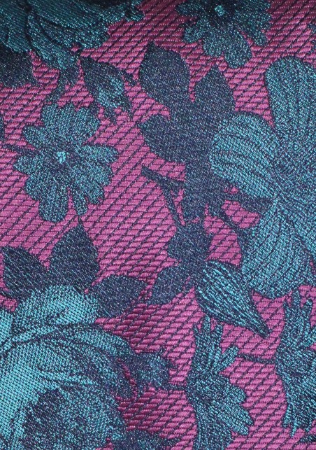 Berry and Teal Floral Tie | Narrow Cut Mens Tie in Modern Floral Design