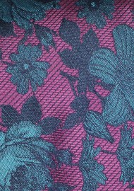 Berry and Teal Floral Tie | Narrow Cut Mens Tie in Modern Floral Design