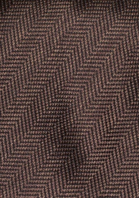 Brown Mens Tie with Herringbone Weave