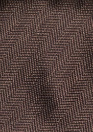 Brown Mens Tie with Herringbone Weave
