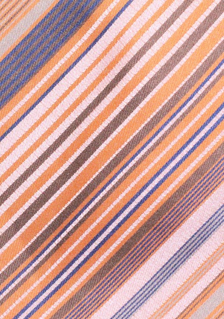 Modern Striped Tie in Coral, Orange, and Gray