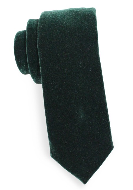 Hunter Green Velvet Tie | Mens Tie in Dark Green Velvet