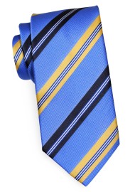 Blue Tie with Yellow Stripes
