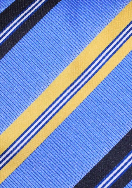 Blue Tie with Yellow Stripes