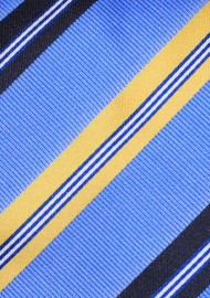 Blue Tie with Yellow Stripes