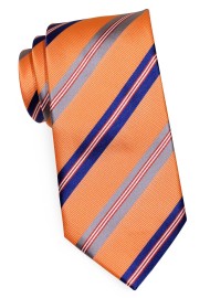 Orange, Blue, and Silver Necktie