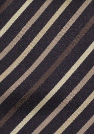 Modern Striped Tie in Brown, Gold, and Black
