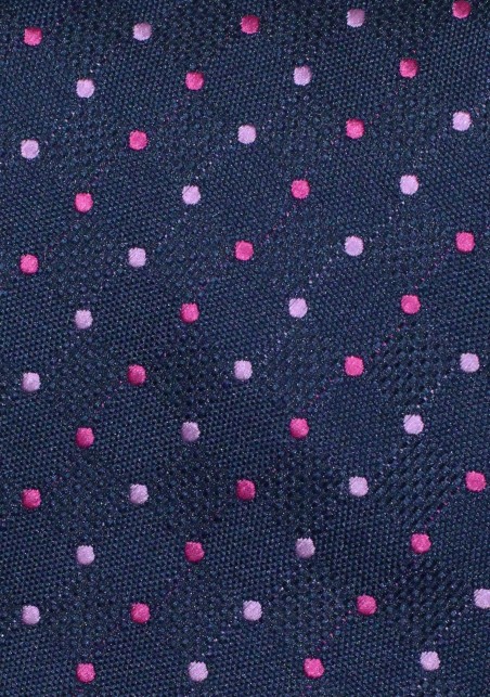 Polka Dot Tie in Navy and Pink