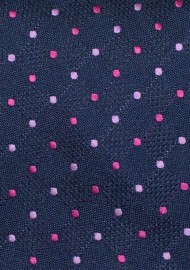 Polka Dot Tie in Navy and Pink