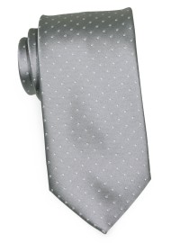 Silver and White Polka Dot Tie