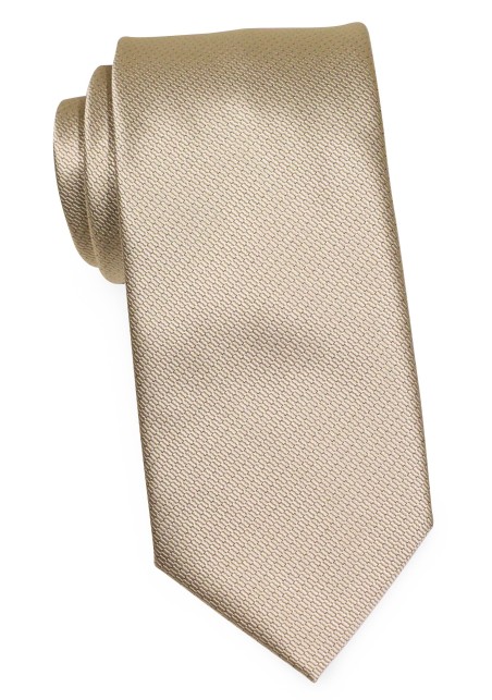 Golden Solid Colored Mens Tie with Texture