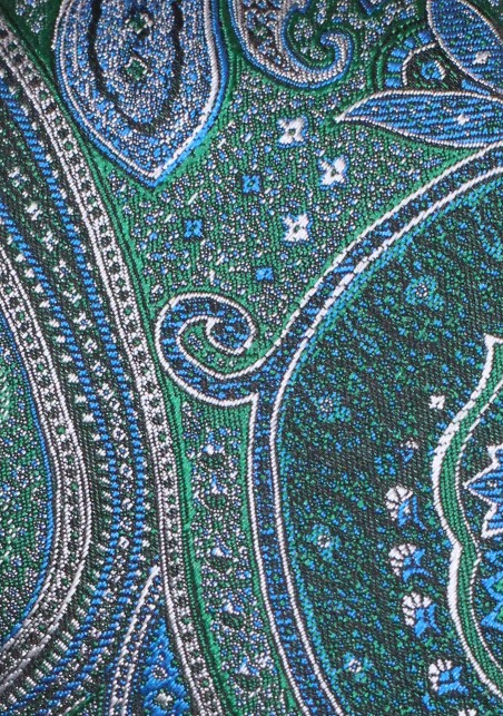 Vintage Paisley Tie in Green and Blue
