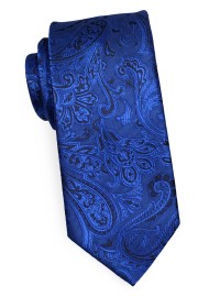 Royal Blue XXL Tie with Paisley Weave