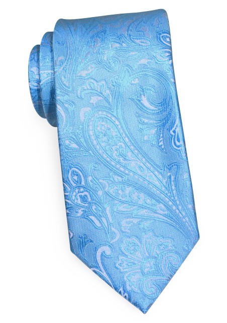 Blue Jay Hued Paisley Tie in XL