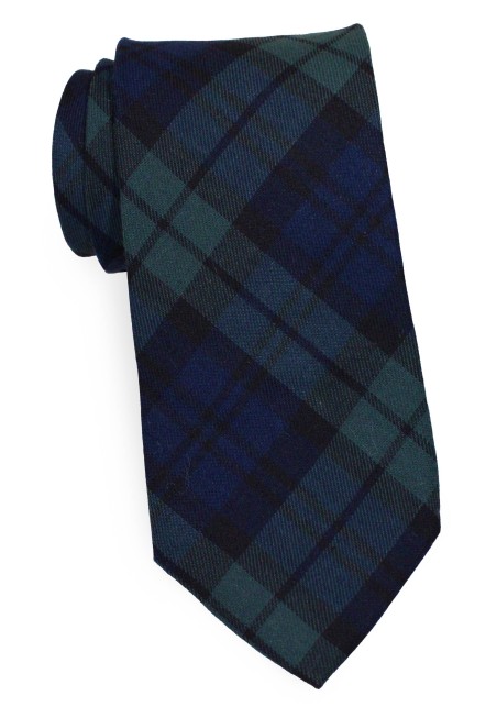 Christmas Plaid Tie | Holiday Plaid Tie Hunter Green and Navy Blue
