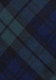 Christmas Plaid Tie | Holiday Plaid Tie Hunter Green and Navy Blue