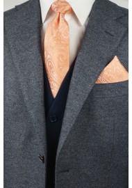 Peach Summer Paisley Tie