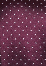 Burgundy Polka Dot Tie | Dark Burgundy Red and Silver Polka Dot Tie